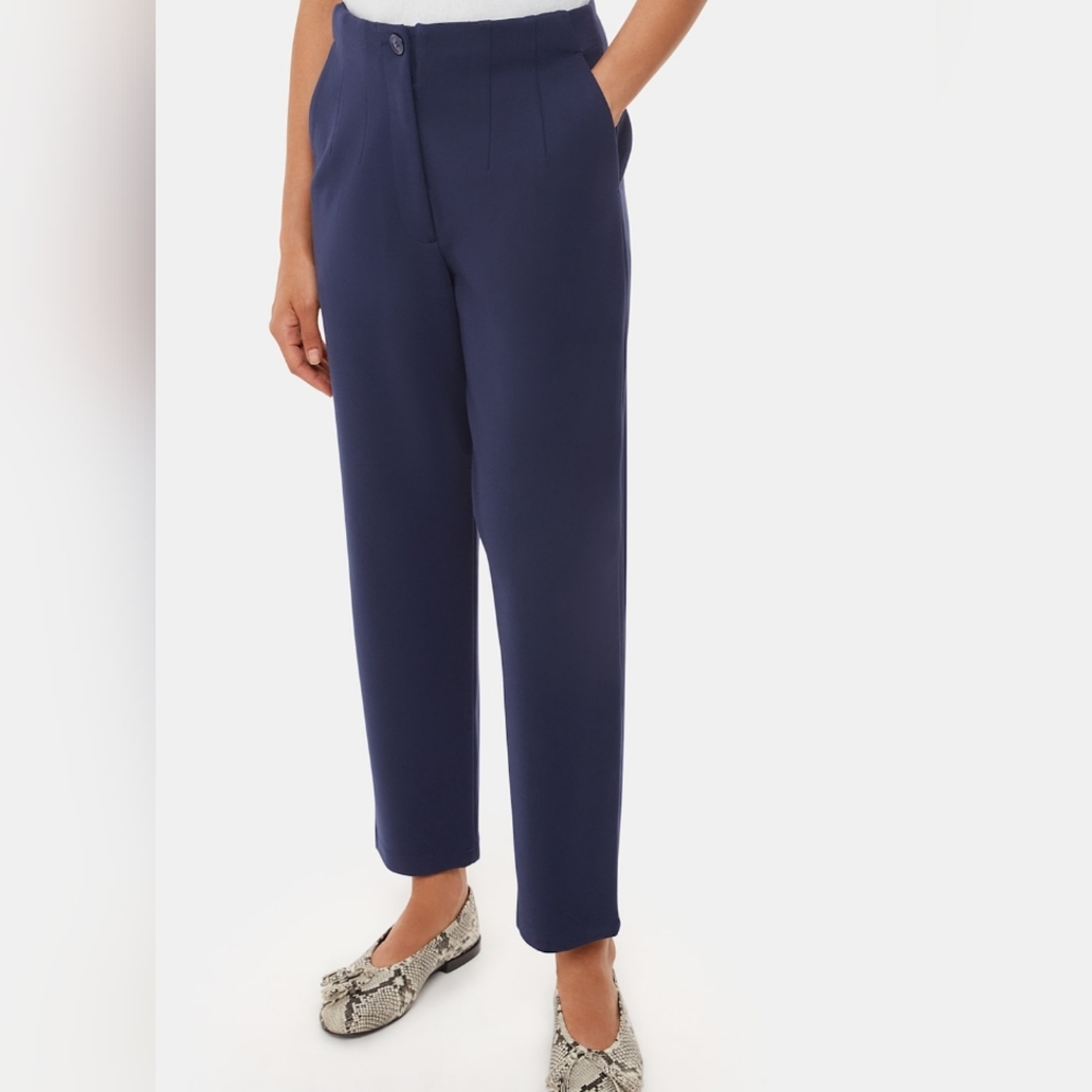 NWT Whistles Lila Ponte Knit Trousers pants in navy blue - Picture 3 of 10